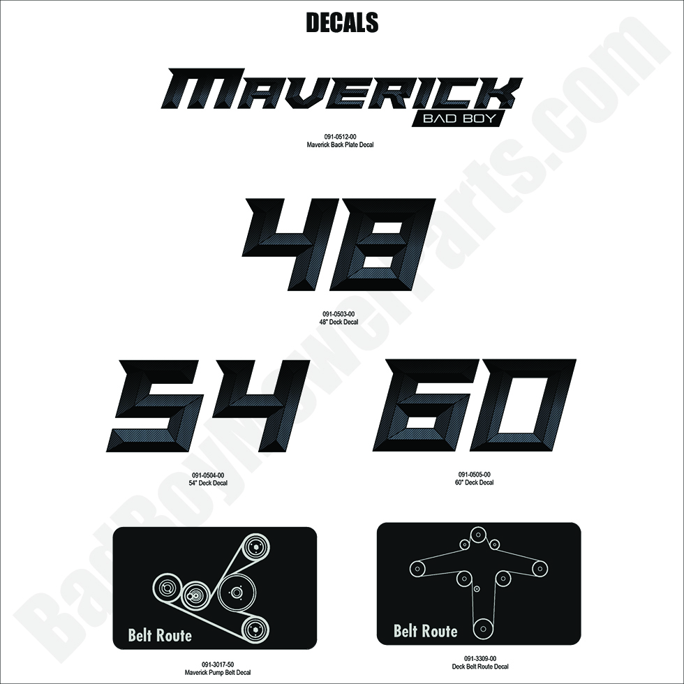 3337 - Bad Boy Mower Parts Lookup > 2024 > Maverick > Decals - 2